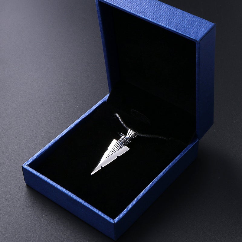 Alphm Men's 925 Sterling Silver Steampunk Arrow Arrowhead Cords Hip Hop Pendant Necklace Leather Chain - Image 5